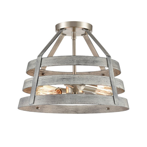 Atlas Lighting Brigantine 15''W 2Lt Semi Flush, Driftwood/Gray