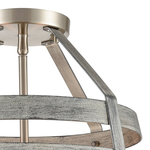 Atlas Lighting Brigantine 15''W 2Lt Semi Flush, Driftwood/Gray