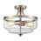 Atlas Lighting Calistoga 13''W 2Lt Semi Flush Mount, Nickel/Clear