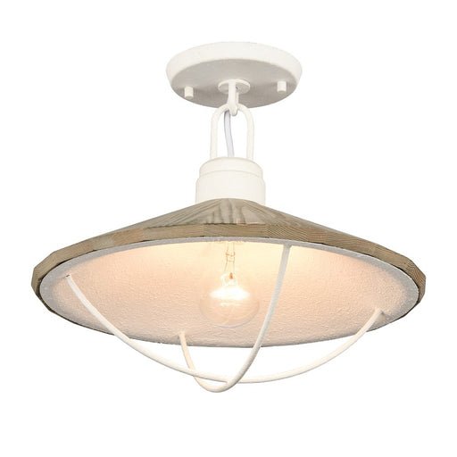 Atlas Lighting Cape May 14''W 1Lt Semi Flush, White Coral/Gray