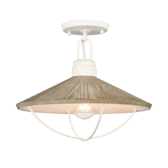 Atlas Lighting Cape May 14''W 1Lt Semi Flush, White Coral/Gray
