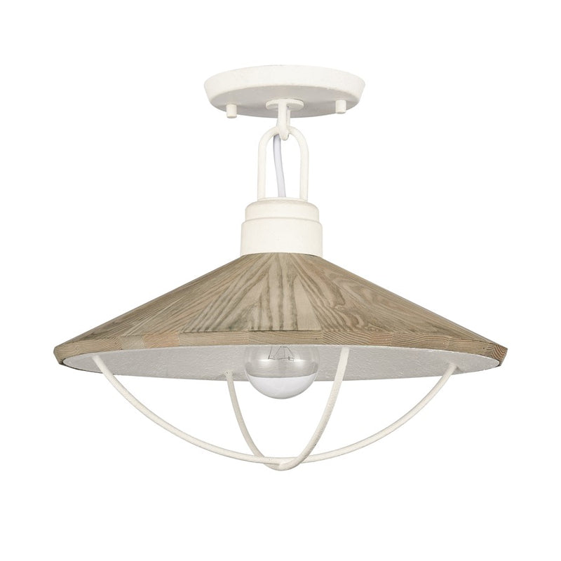 Atlas Lighting Cape May 14''W 1Lt Semi Flush, White Coral/Gray
