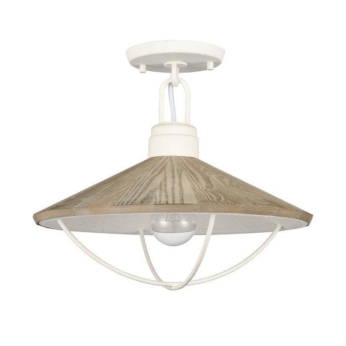 Atlas Lighting Cape May 14''W 1Lt Semi Flush, White Coral/Gray