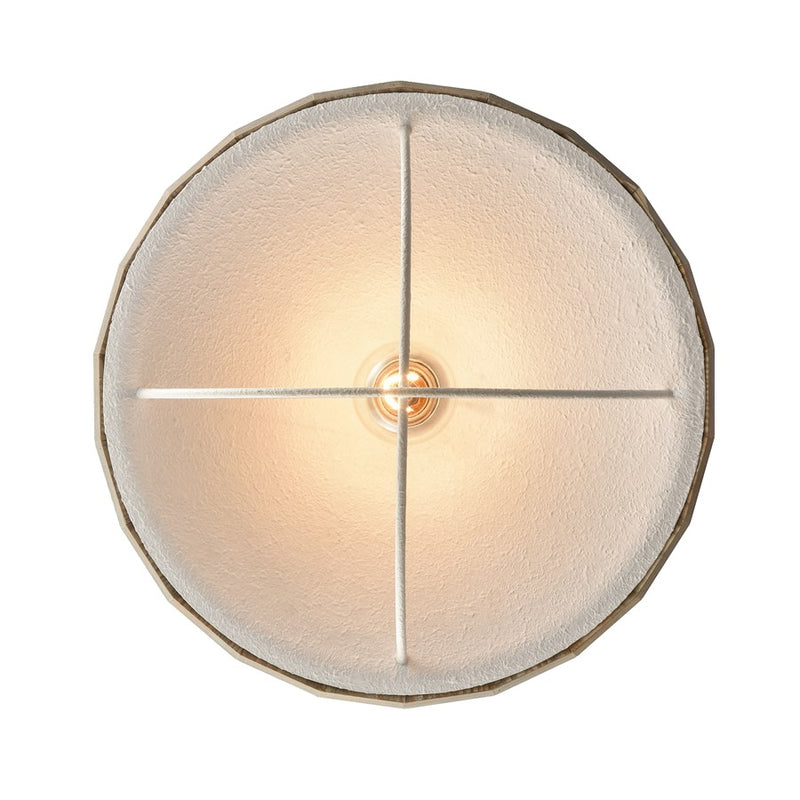 Atlas Lighting Cape May 14in 1-Light Semi-Flush Mount | Transitional White Coral and Gray Wood Shade | Bedroom & Hallway | Model CL11869-WH