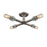 Atlas Lighting Cast Iron Pipe 16'' Wide 4Lt Semi Flush Mount, Zinc