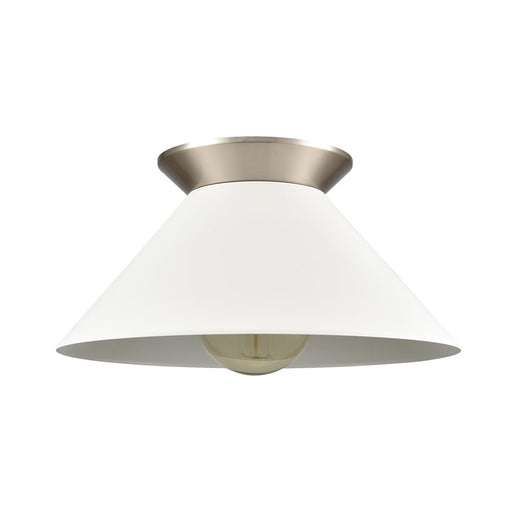 Atlas Lighting Cavendish 16''W 1Lt Semi Flush Mount, Nickel/White