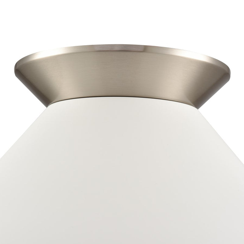Atlas Lighting Cavendish 16''W 1Lt Semi Flush Mount, Nickel/White