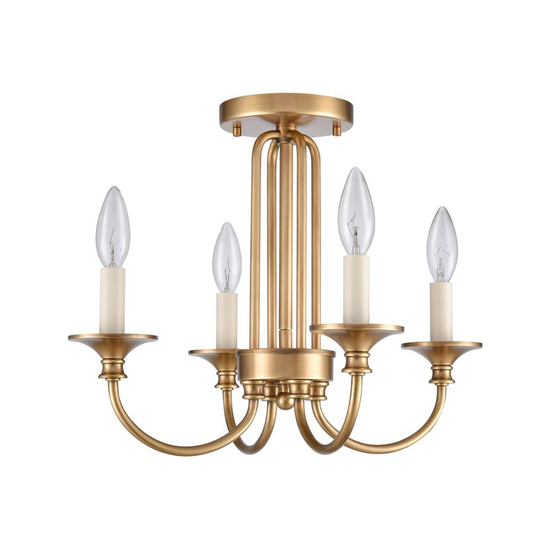 Atlas Lighting Cecil 16'' Wide 4Lt Semi Flush Mount, Natural Brass