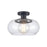 Atlas Lighting Clement 13'' Wide 1Lt Semi Flush Mount, Black/Clear