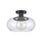 Atlas Lighting Clement 13'' Wide 1Lt Semi Flush Mount, Black/Clear