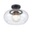 Atlas Lighting Clement 13'' Wide 1Lt Semi Flush Mount, Black/Clear
