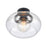 Atlas Lighting Clement 13'' Wide 1Lt Semi Flush Mount, Black/Clear
