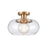 Atlas Lighting Clement 13'' Wide 1Lt Semi Flush Mount, Gold/Clear