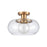 Atlas Lighting Clement 13'' Wide 1Lt Semi Flush Mount, Gold/Clear