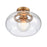 Atlas Lighting Clement 13'' Wide 1Lt Semi Flush Mount, Gold/Clear