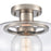 Atlas Lighting Clement 13'' Wide 1Lt Semi Flush Mount, Nickel/Clear