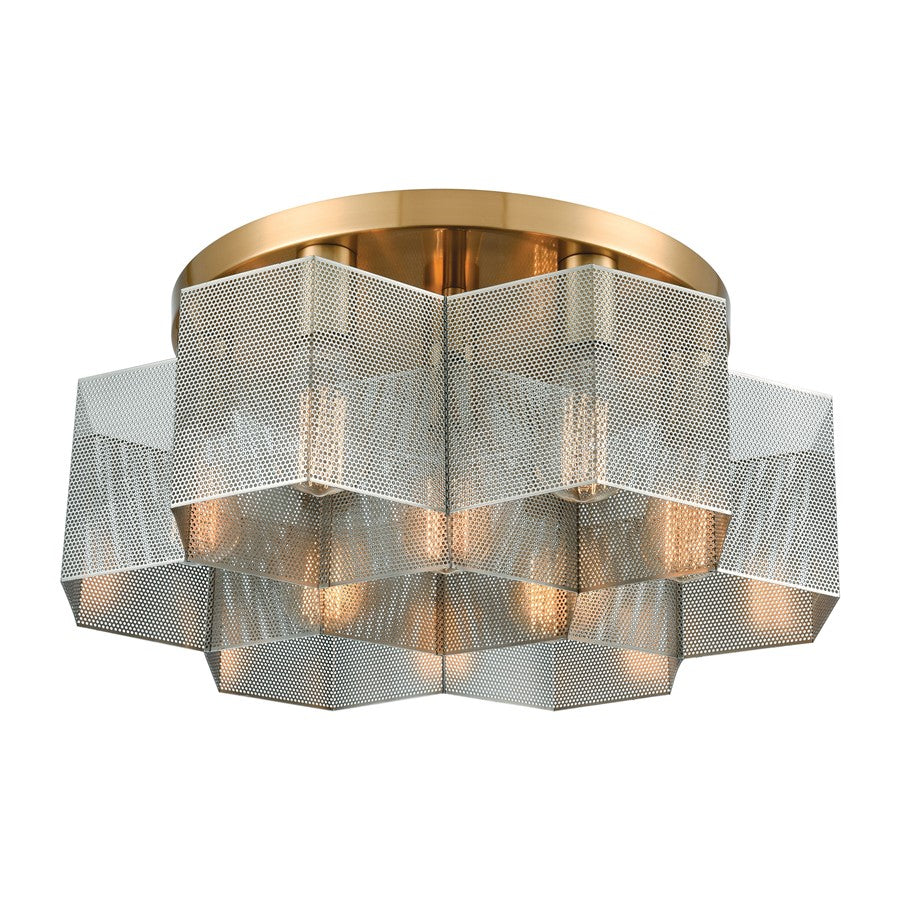 Atlas Lighting Compartir 19'' Wide 7Lt Semi Flush Mount, Nickel