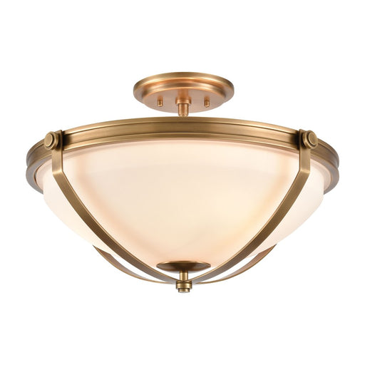 Atlas Lighting Connelly 19'' Wide 3Lt Semi Flush Mount, Brass/White