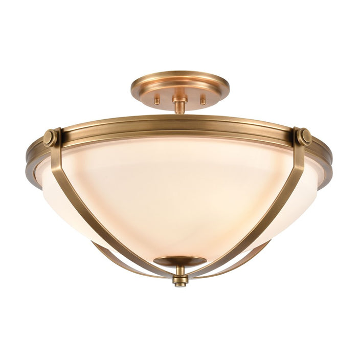 Atlas Lighting Connelly 19'' Wide 3Lt Semi Flush Mount, Brass/White