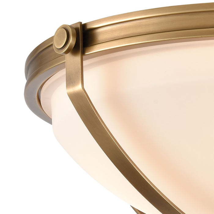 Atlas Lighting Connelly 19'' Wide 3Lt Semi Flush Mount, Brass/White