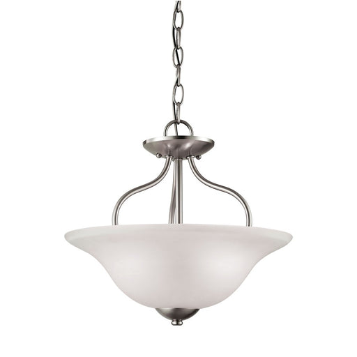 Atlas Lighting Conway 15'' Wide 2Lt Semi Flush Mount, Nickel/White