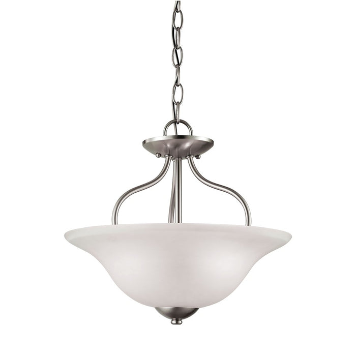 Atlas Lighting Conway 15'' Wide 2Lt Semi Flush Mount, Nickel/White