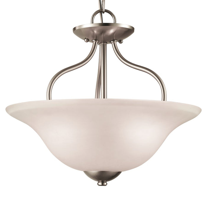Atlas Lighting Conway 15'' Wide 2Lt Semi Flush Mount, Nickel/White