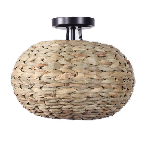 Atlas Lighting Cove 13.75''W 1Lt Semi Flush Mount, Natural/Beige