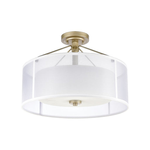 Atlas Lighting Diffusion 18''W 3Lt Semi Flush Mount, Silver/White