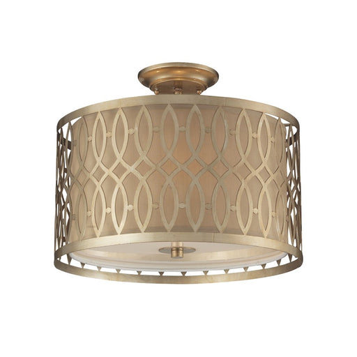 Atlas Lighting Estonia 16''W 3Lt Semi Flush Mount, Silver/Silver