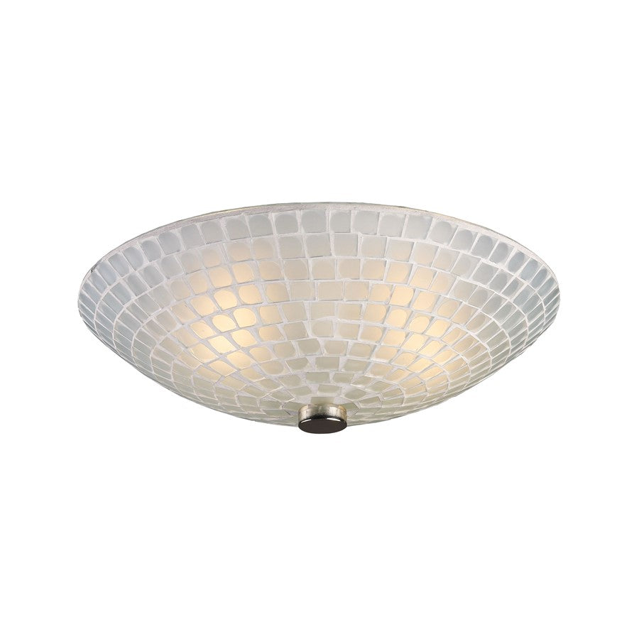 Atlas Lighting Fusion 12'' Wide 2Lt Semi Flush Mount, Nickel/White