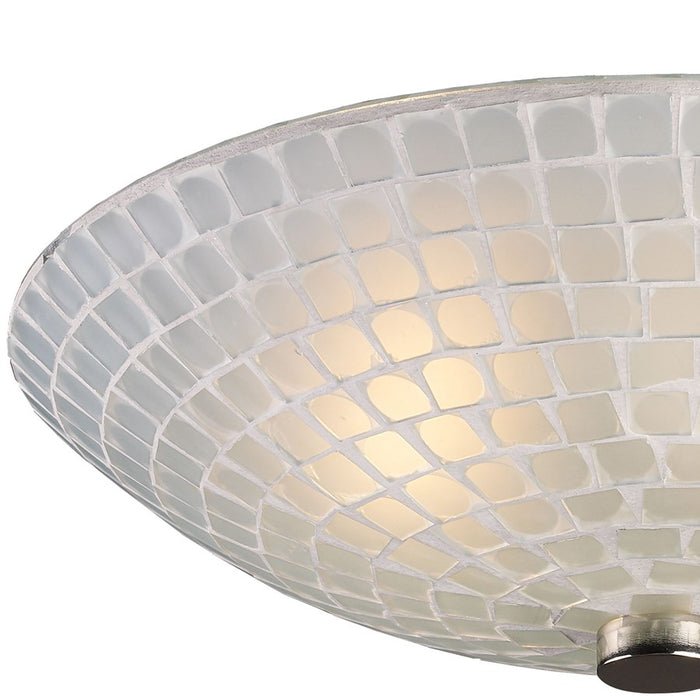 Atlas Lighting Fusion 12'' Wide 2Lt Semi Flush Mount, Nickel/White