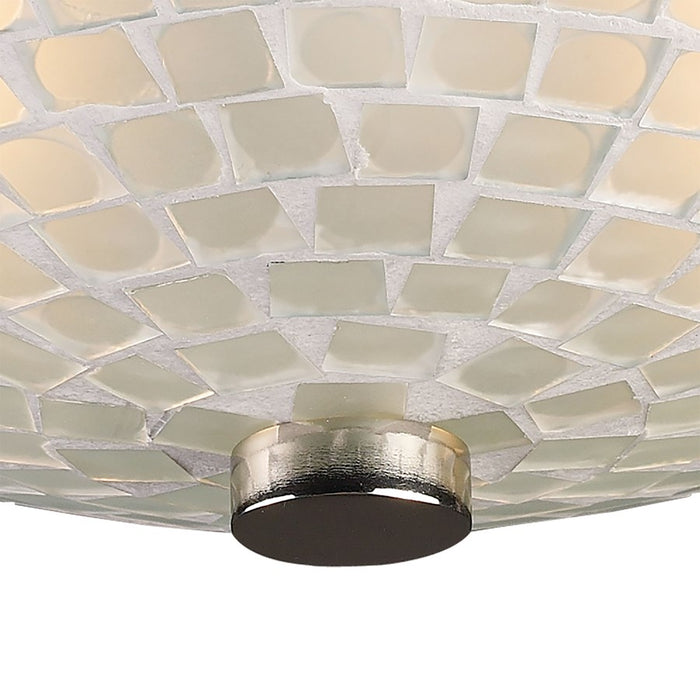 Atlas Lighting Fusion 12'' Wide 2Lt Semi Flush Mount, Nickel/White