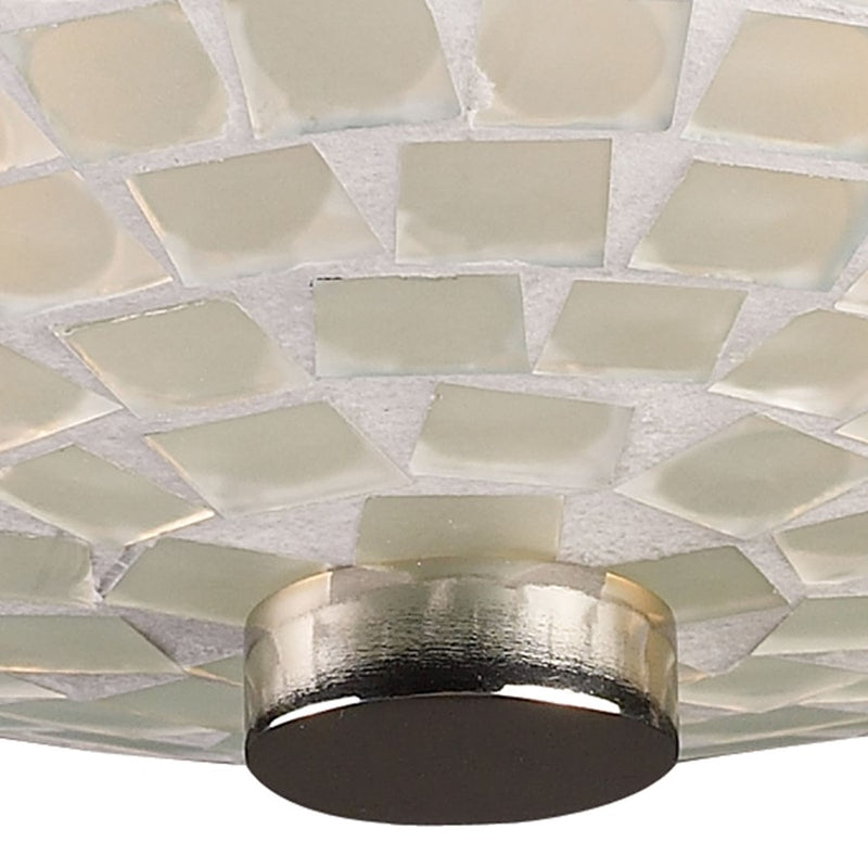 Atlas Lighting Fusion 12'' Wide 2Lt Semi Flush Mount, Nickel/White