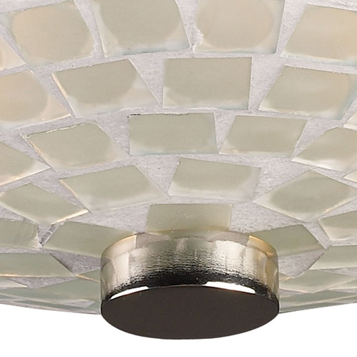 Atlas Lighting Fusion 12'' Wide 2Lt Semi Flush Mount, Nickel/White