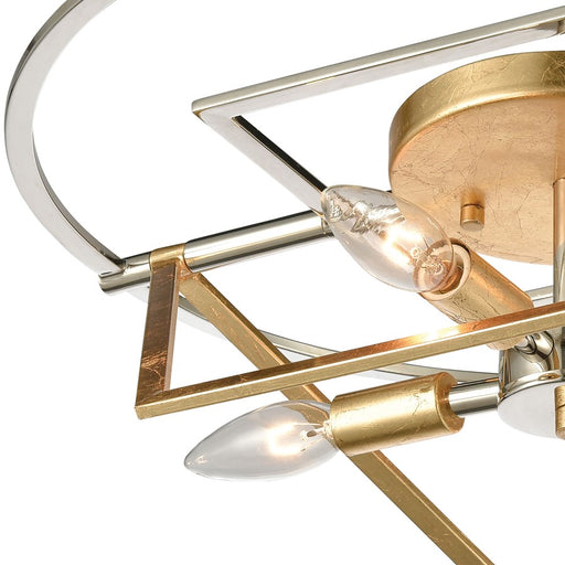 Atlas Lighting Geosphere 18'' Wide 4Lt Semi Flush Mount, Nickel