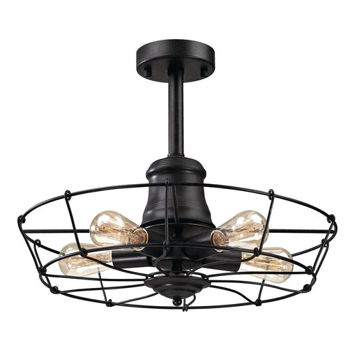 Atlas Lighting Glendora 20'' Wide 5Lt Semi Flush Mount, Iron Black
