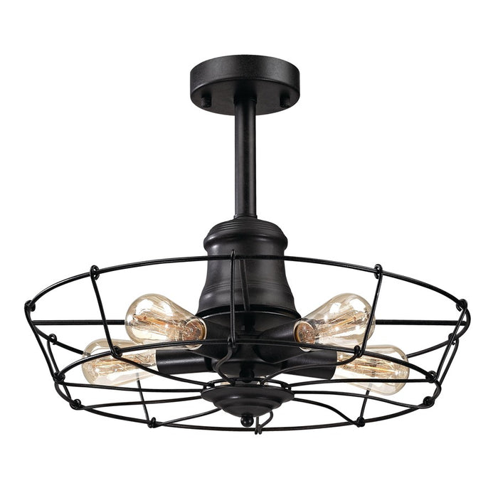 Atlas Lighting Glendora 20'' Wide 5Lt Semi Flush Mount, Iron Black