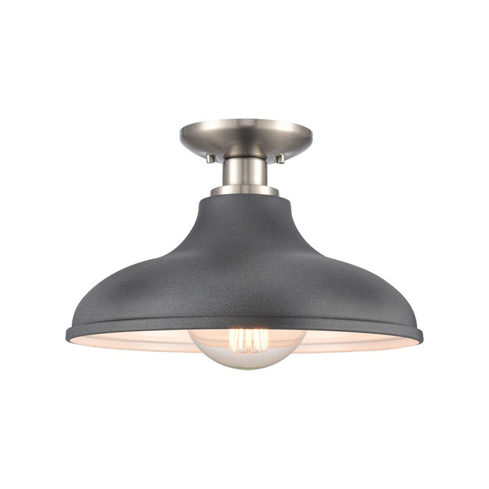 Atlas Lighting Grenville 13''W 1Lt Semi Flush Mount, Nickel/Gray