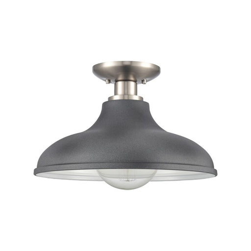 Atlas Lighting Grenville 13''W 1Lt Semi Flush Mount, Nickel/Gray