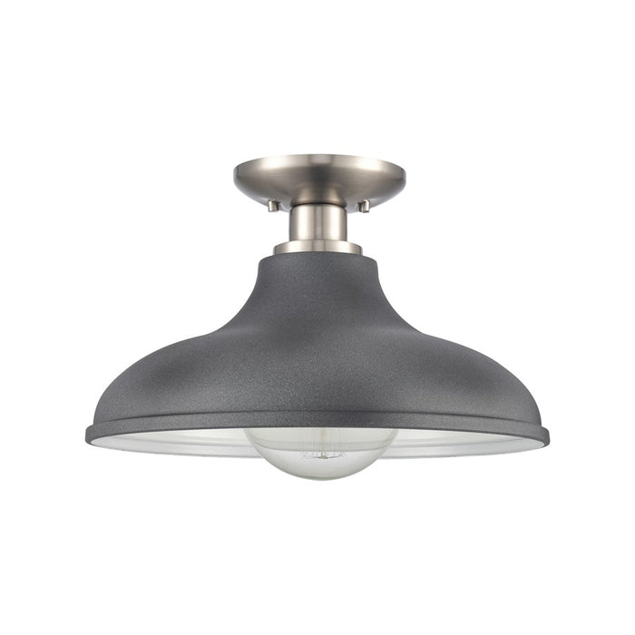 Atlas Lighting Grenville 13''W 1Lt Semi Flush Mount, Nickel/Gray