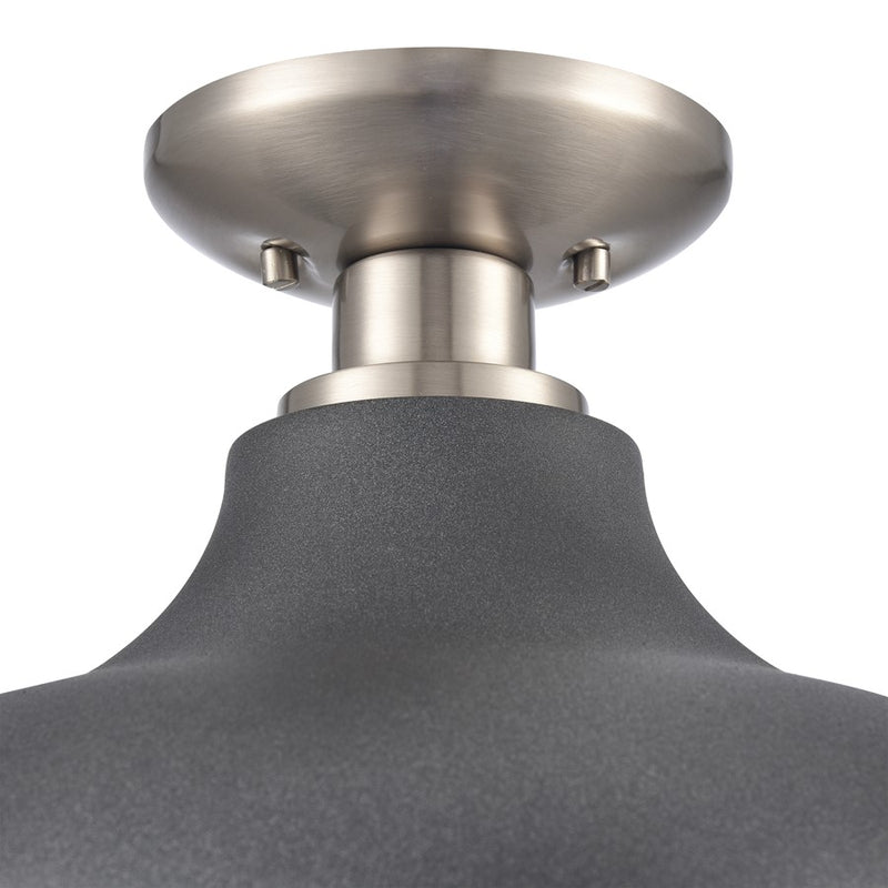 Atlas Lighting Grenville 13''W 1Lt Semi Flush Mount, Nickel/Gray