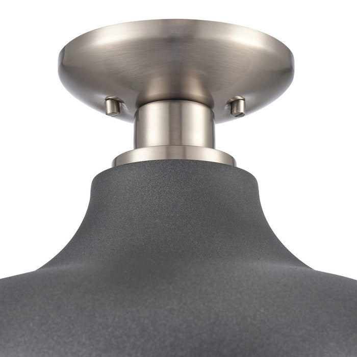 Atlas Lighting Grenville 13''W 1Lt Semi Flush Mount, Nickel/Gray
