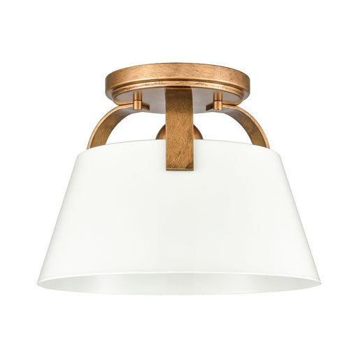 Atlas Lighting Jepson 9.5'' Wide 1Lt Semi Flush Mount, White/Gold