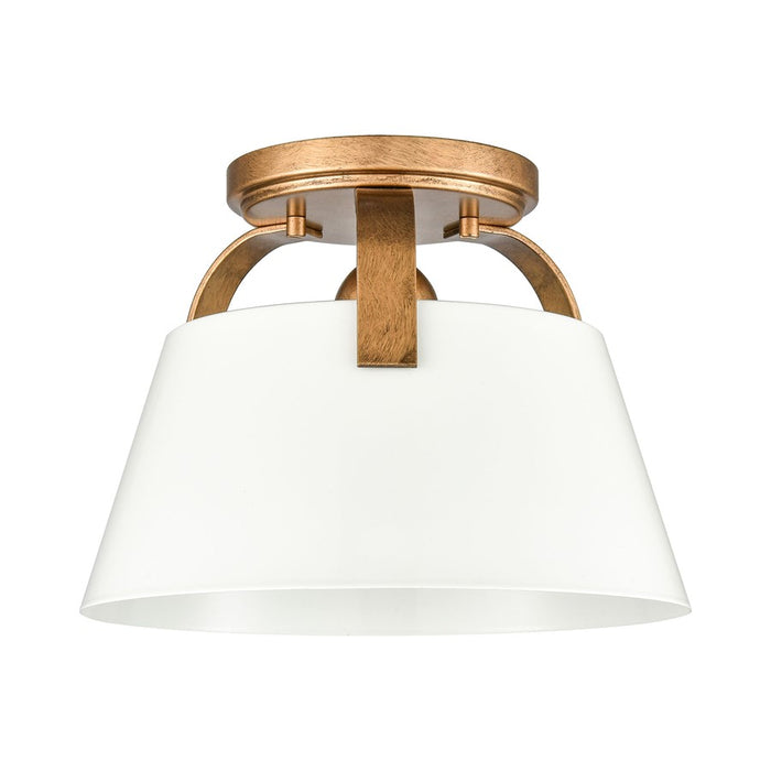 Atlas Lighting Jepson 9.5'' Wide 1Lt Semi Flush Mount, White/Gold