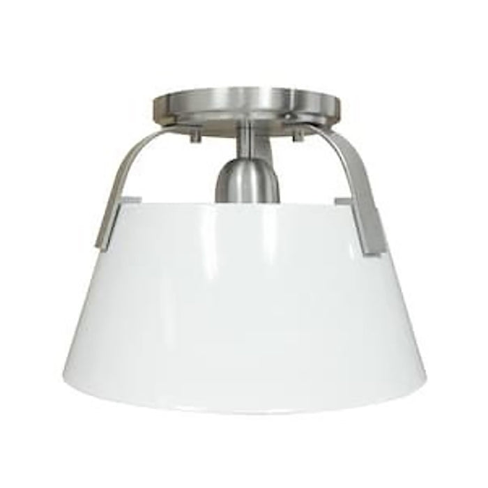 Atlas Lighting Jepson 9.5''W 1Lt Semi Flush Mount, White/Nickel