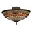 Atlas Lighting Jewelstone 16''W 3Lt Semi Flush, Bronze/Multi