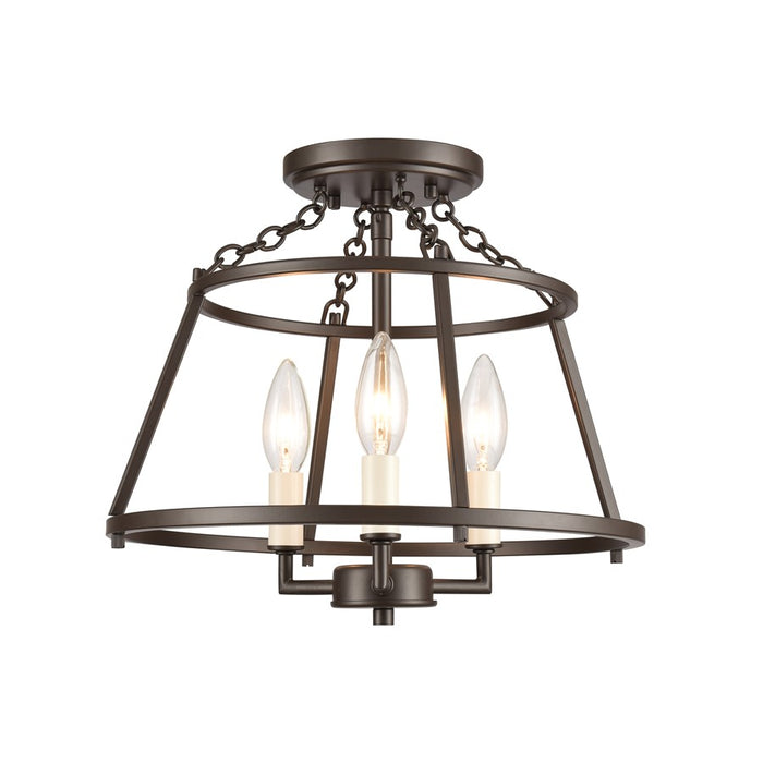 Atlas Lighting Joanie 13'' Wide 3Lt Semi Flush Mount, Old Bronze