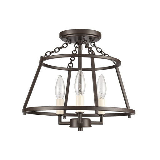 Atlas Lighting Joanie 13'' Wide 3Lt Semi Flush Mount, Old Bronze