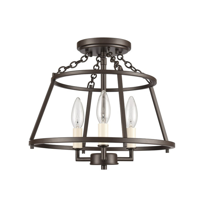Atlas Lighting Joanie 13'' Wide 3Lt Semi Flush Mount, Old Bronze